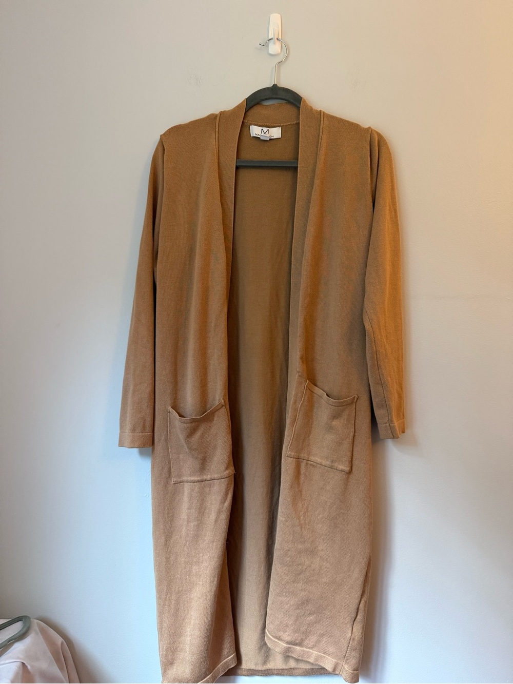 Women's Long Tan Cardigan